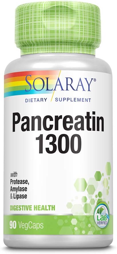 Pancreatina 1300 Solaray 90 Capace, 2 Pack