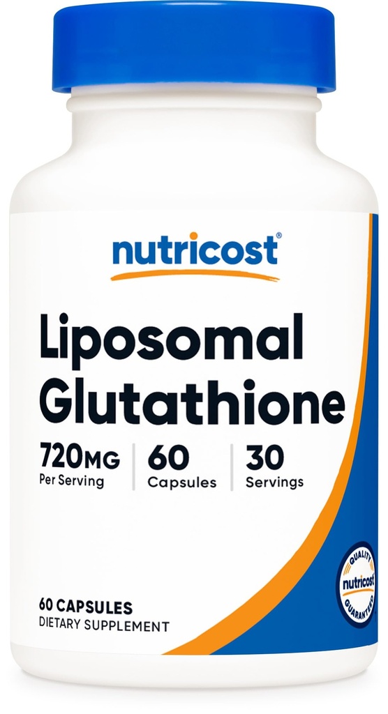 Nutricost Liposomal Glutatione Supliment 60 Capsule, 720 mg Per Serving - Vegan, fără OMG-uri, 30 Servings