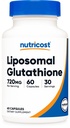 Nutricost Liposomal Glutatione Supliment 60 Capsule, 720 mg Per Serving - Vegan, fără OMG-uri, 30 Servings