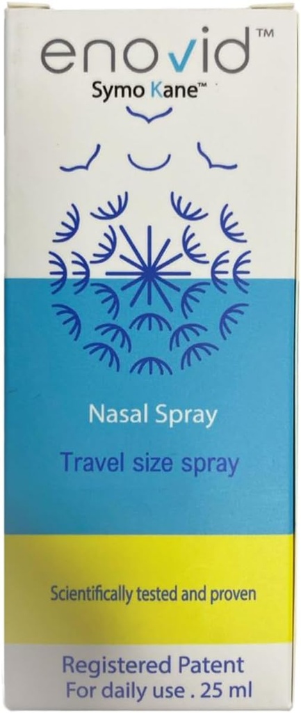 Enovid@ Protecţie naturală şi revoluţionară Spray nazal - 0.845 fl oz, mare pentru utilizare zilnică Spray de mărime călătorie, chimice gratuit, Cruzime-Free, încredere în milioane la nivel mondial - Pachet de 1