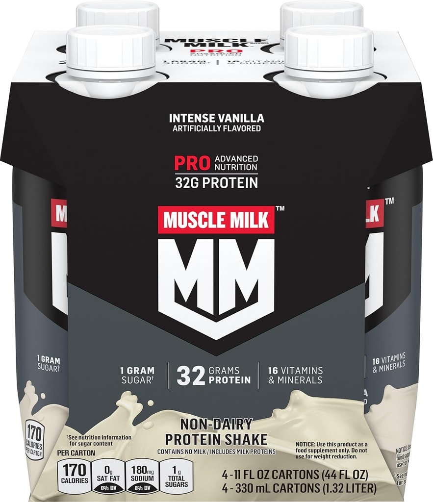 Muscle Milk Pro Series Proteine Shake, Intense Vanilla, 4 Conte