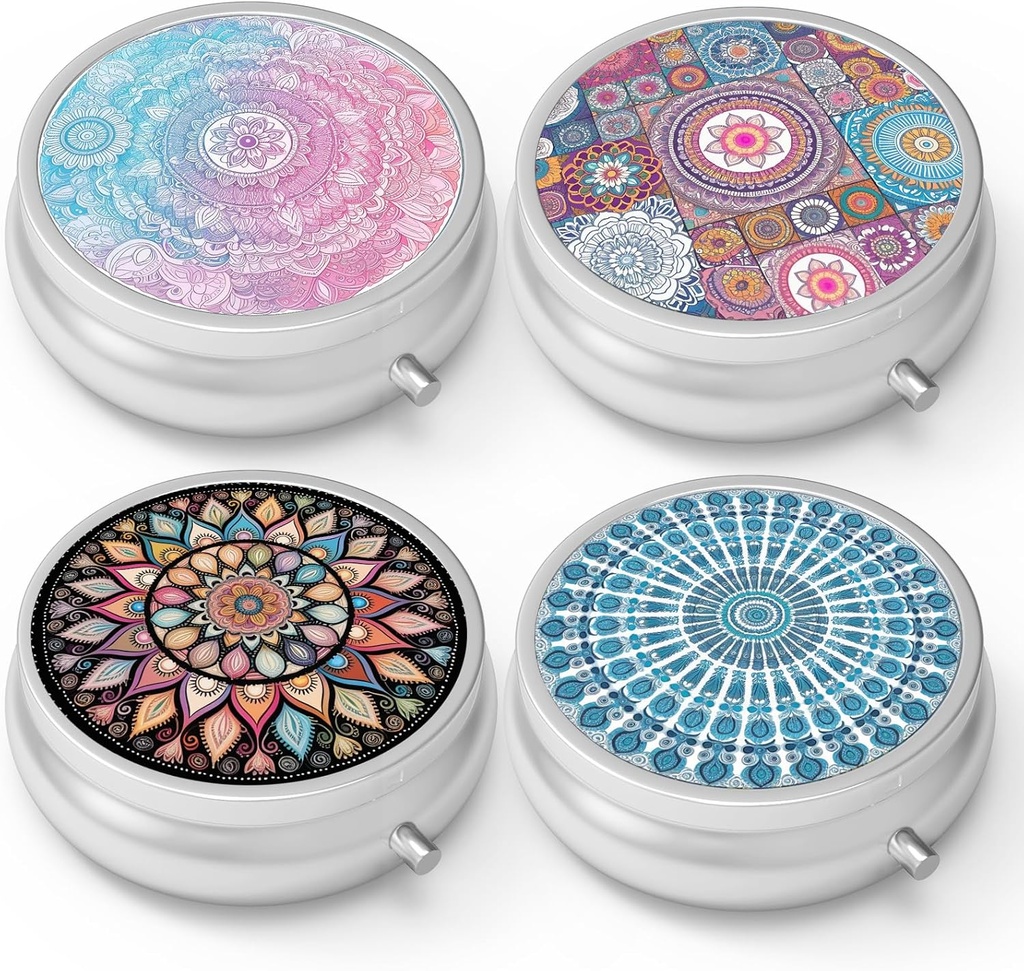 Cutie de pastile 3 Compartiment caz pilula mici, Portable for Pocket sau Purse Pilula Organizator Pilula Container titular pentru a deține vitamine, medicamente, ulei de pește și suplimente (4PCS)