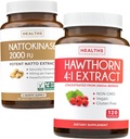 Nattokinaza & Hawthorn (4-Month Supply) Nattokinaza Berry Harmony - Nattokinaza 2000 FU Powerful Natural Fermented Soybeans (4-Month Supply) & Hawthorn Berry 4:1 Extract - Vegan și non-GMO