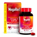 MegaRed Ultra Putere 1000mg Omega-3 Krill Suplimentul de ulei cu EPA / DHA, Astaxantină & Fosfolipide, Nu ulei de pește Afterhastess Supports Heart, Brain, Joint and Eye Health, 60 Conte Softgels.