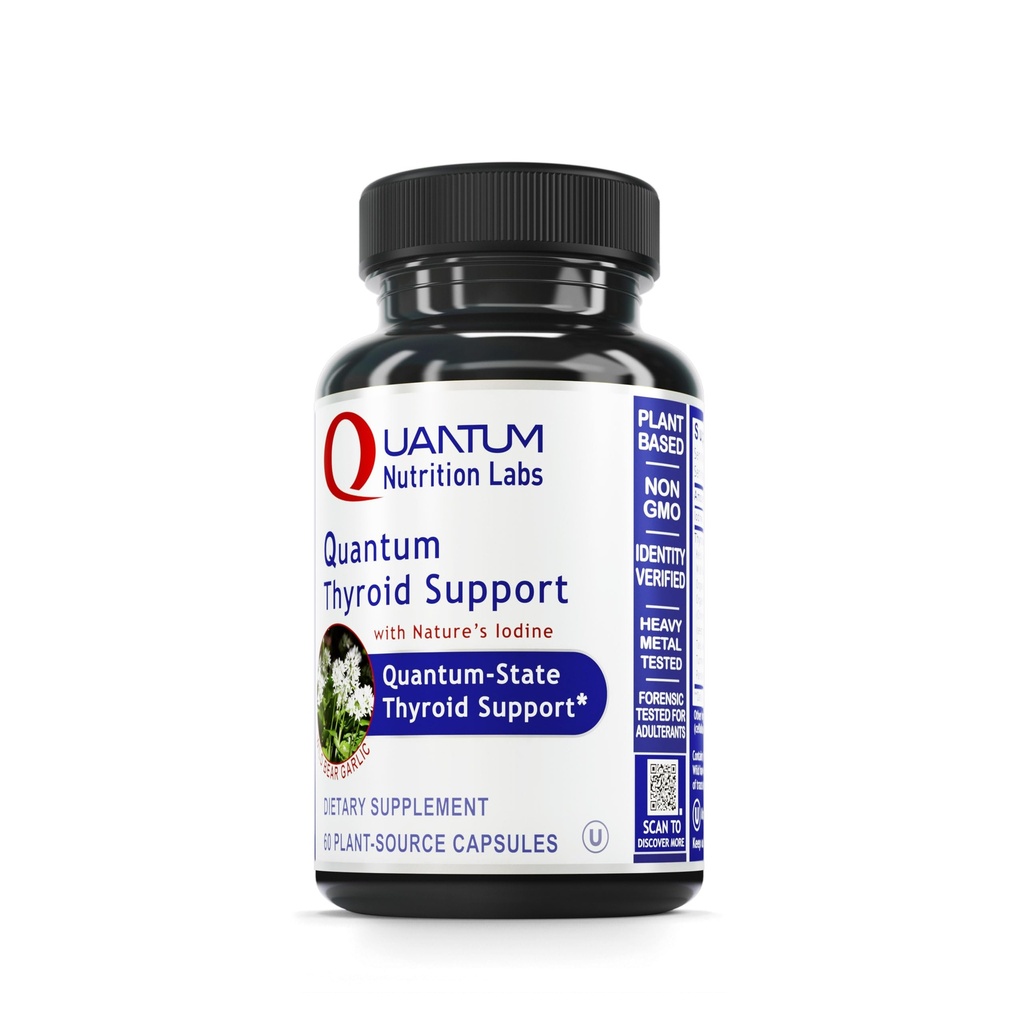QNL Cuantic supliment suport tiroidian - Pure Complex de suport tiroidian - SIDA echilibru hormonal pentru femei și bărbați - Vegan Complex tiroidian - Caracteristici Iod - 60 capsule de plante-sursa