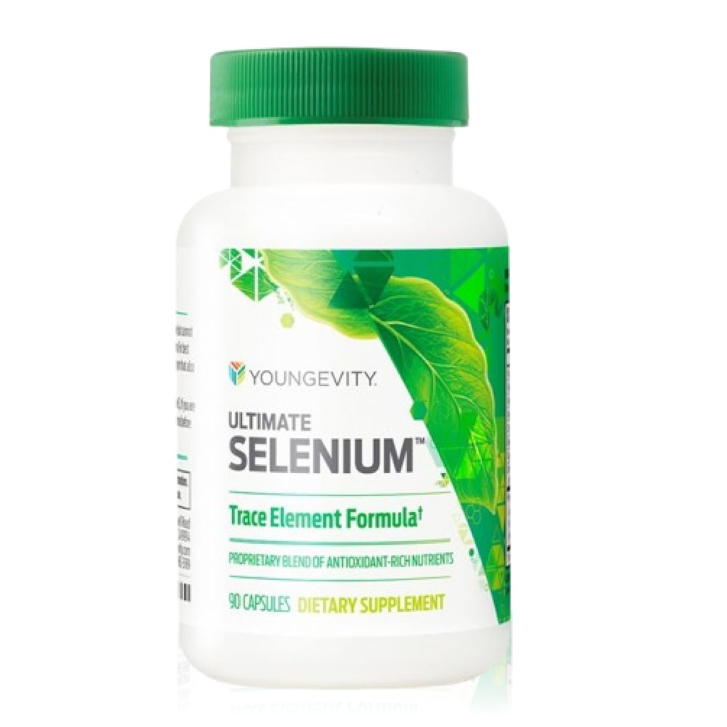 Youngevity Ultimate Seleniu + Cofactori - Supliment mineral esenţial pentru suport imunitar, apărare antioxidantă, funcţie tiroidiană şi sănătate celulară (I-selenometionină) - (90 capsule)