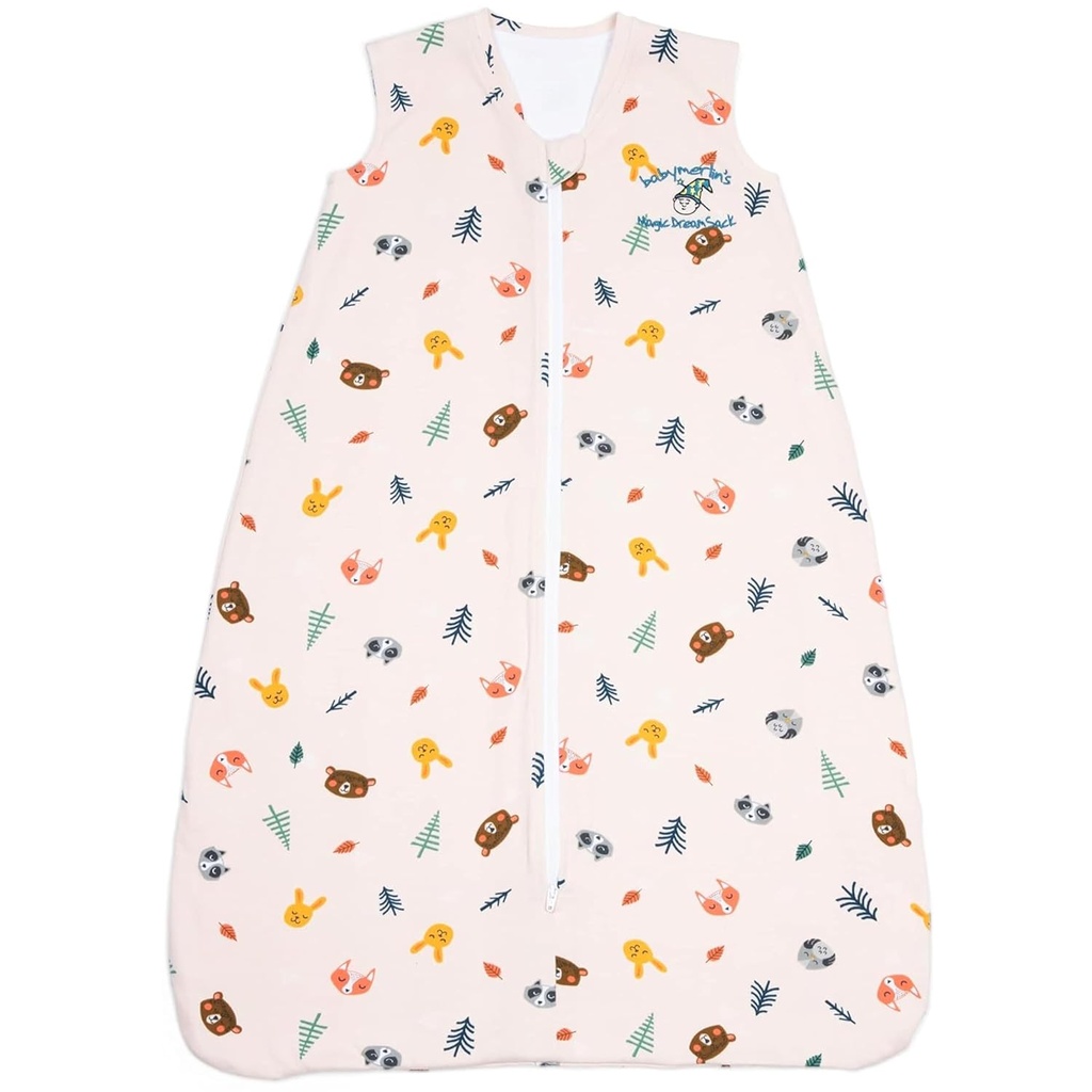 Baby Merlin's Magic Dreamsack - Bumbac Blanket Sleep Sack - Sleep Baby Sack pentru 6-12 luni - Promovează somn odihnitor și Hip de mișcare - animale adormite