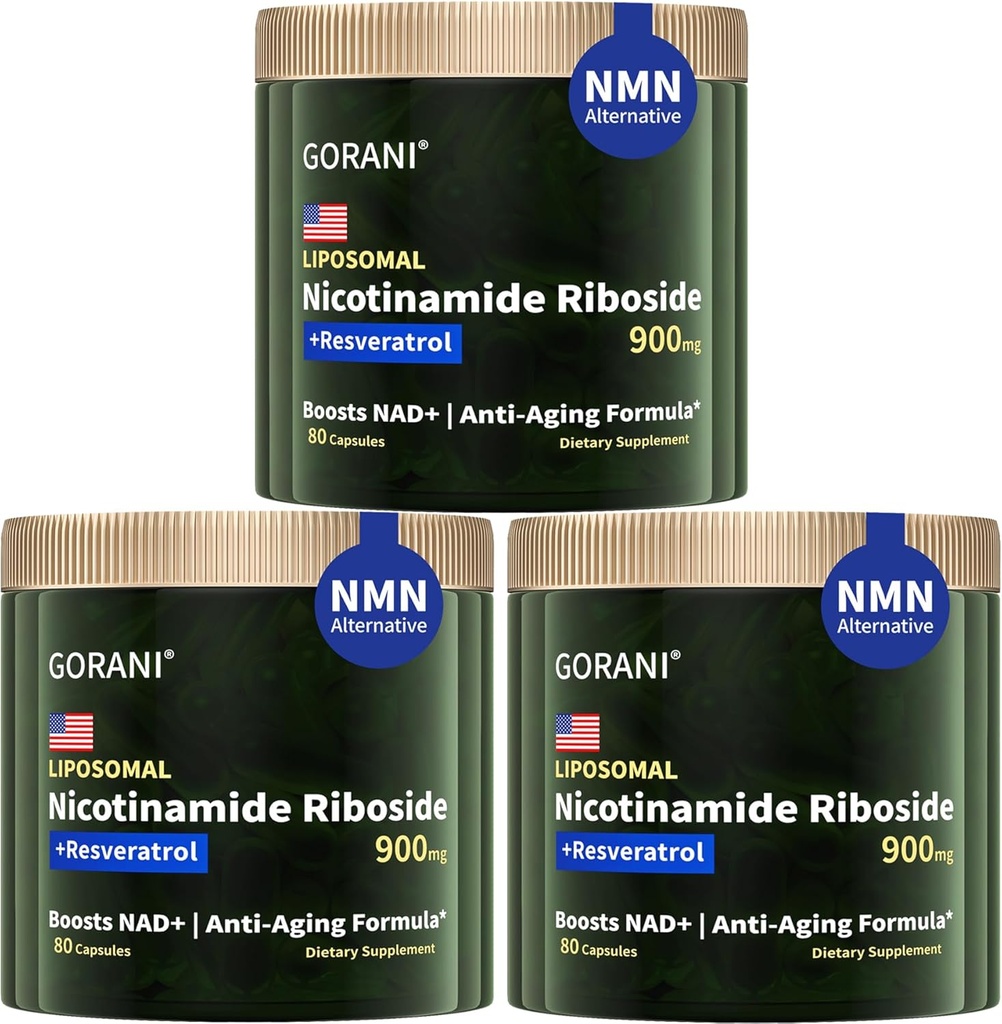 Gorani NAD+ Supliment 900MG, Nicotinamidă Ribozidă, Resveratrol lipozomal, Querbetin (3)