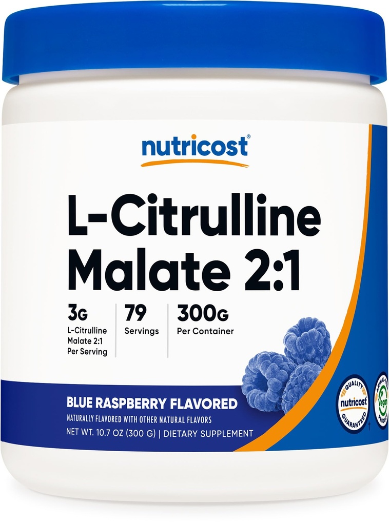 Nutricost L-Citruline Malate 2:1 (300 de grame) (Zmeură albastră)