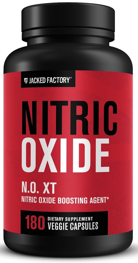 Jacked Factory N.O. XT Nitric Oxide Supplements for Men w/Nitrosigine L Arginine L Citrulline Supplement for Muscle Pumps & Vascularity - Pre Workout Nitric Oxide Booster & Muscle Builder - 180 Caps
