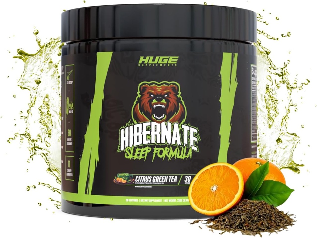 Suplimentul de somn hibernat, Formula de recuperare a somnului complet și optim dozat, Relaxați-vă și relaxați-vă, include GABA, Root Valerian, Melatonina, 5-HTP & More (30 Servings)