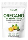 Oregano Softgels, Ulei de Oregano cu ulei de semințe negru promovează sănătatea și Harnesss imune sezoniere, Oregano Supliment capsule de ulei, non-GMO, Gluten gratuit, 300 capsule Softgel Supliment alimentar