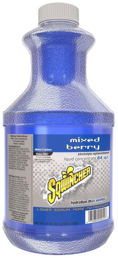 Sqwincher 030320-MB Concentrat lichid, 5 Gallon Yield, Blue, Standard (Pachet de 6)