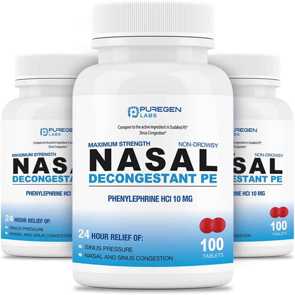 Puregen Labs Nasal Decongestant PE 3 ambalaj - 300 comprimate Total 