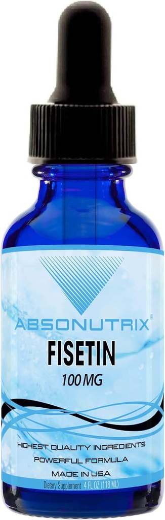 Absonutrix Fisetin 100 mg, 4 Oz Liquid, 200 Servings, Made in USA, Absorbtie rapida, Ingrediente cu potential de calitate, Third-Party testate, non-GMO, GMP Certified, Cruzime Free Products