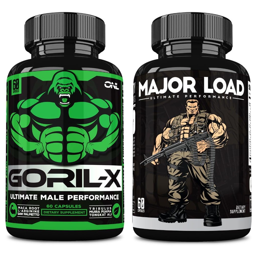 ONL Ultimate Men's Testosteron Booster Bundle - GORIL-X & Major Load Supplements 