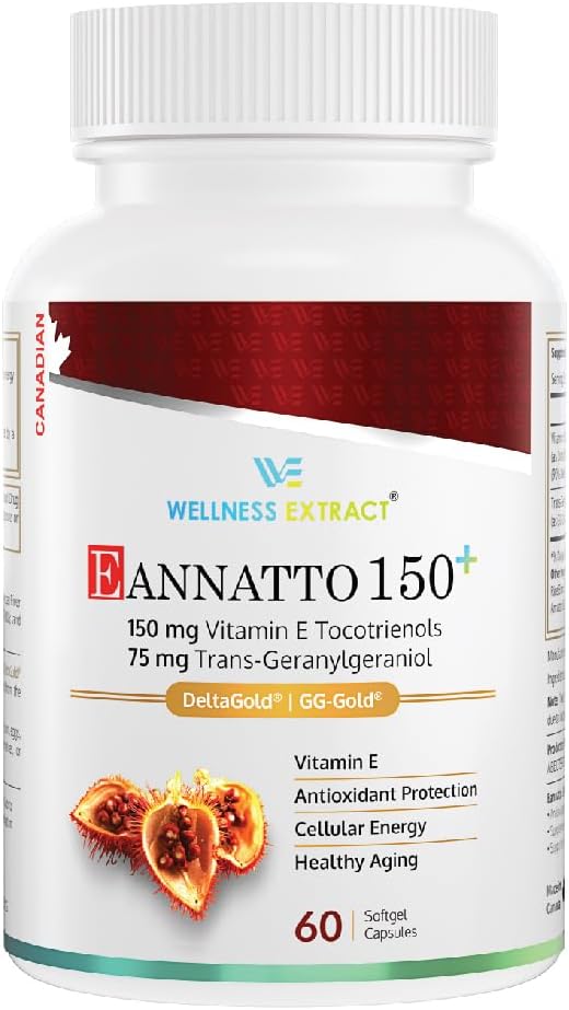 Wellness Extract Eannatto 150mg vitamina E Tocotrienols Supliment cu GG - Sanatos imbatranire 60 softgels.