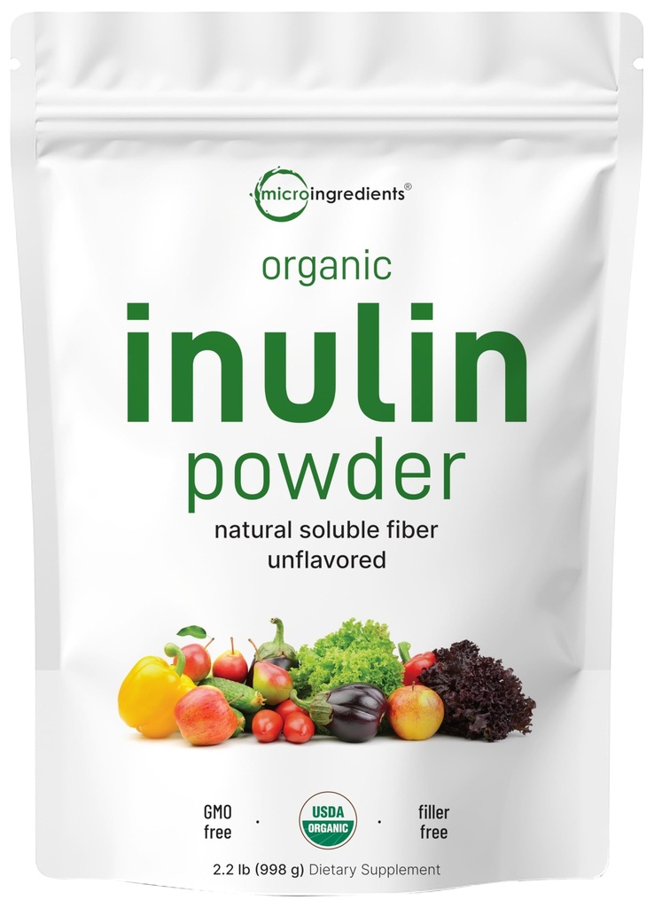 Micro Ingrediente Ingrediente Organic Inulin FOS Fiber Pulbere, 2.2 lb 