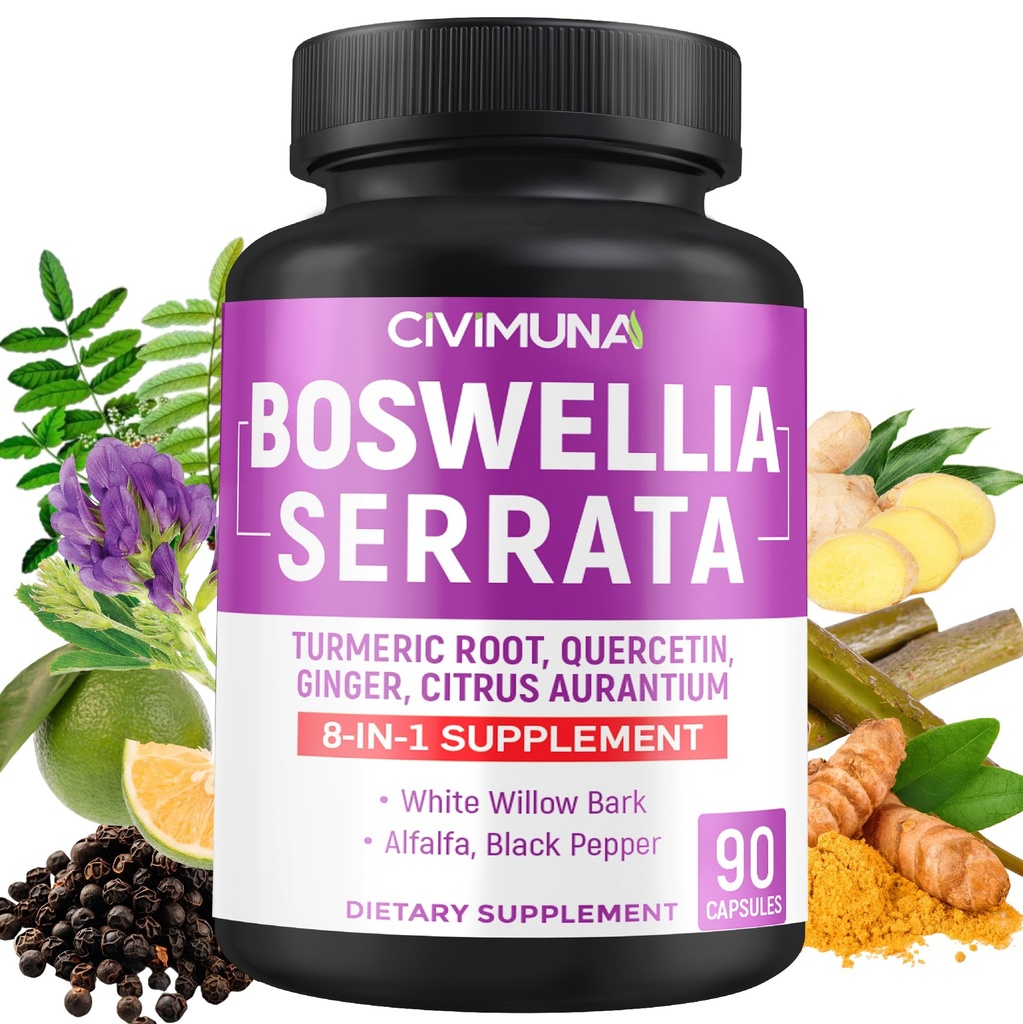 Capsule Boswellia cu Boswellia, Turmeric, Querbetin şi mai mult - 90 capsule pentru 3 luni de aprovizionare