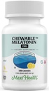 Maxi Health Chemable Melatonin, Kosher Lemon Flavor, Melatonina pentru adulţi şi copii, Ajutor natural pentru adulţi şi copii, Melatonine Chewables Alternative la Melatonin Gummies Doza de copii, (100 Conte)