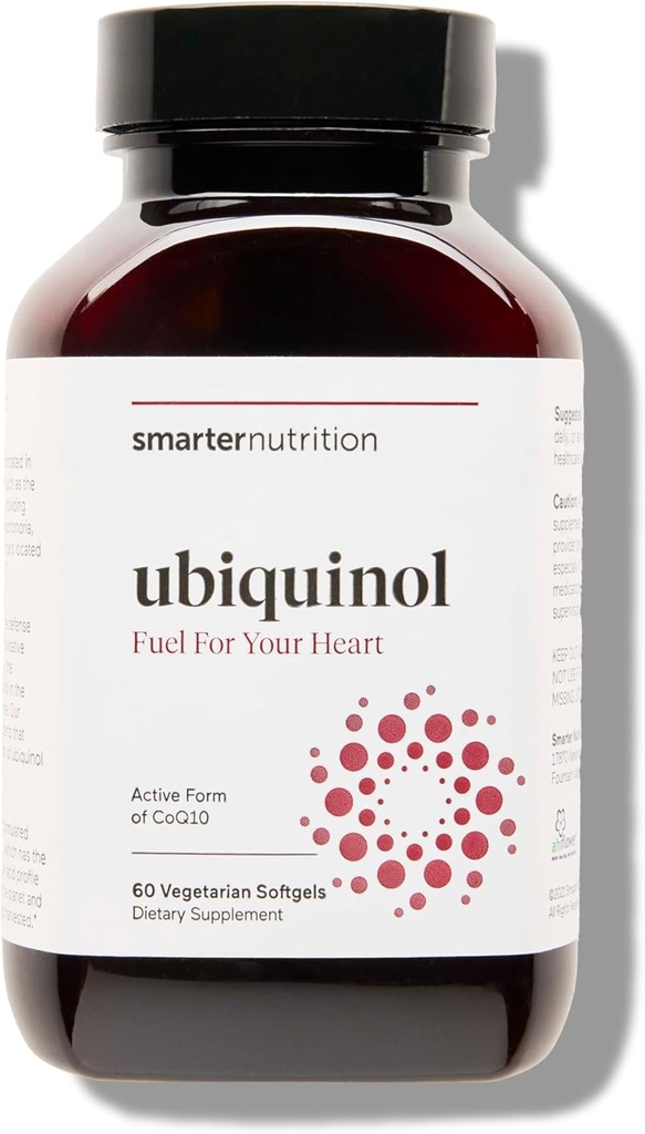 SMARTERNUTRITION Ubichinol 100 mg + Omega 3 6 9 - Ulei de Ahiflower® Studiat clinic - Ultra Absorbtion CoQ10 for Heart Support - Non-GMO - 60 Softgels[30-Day Supply]