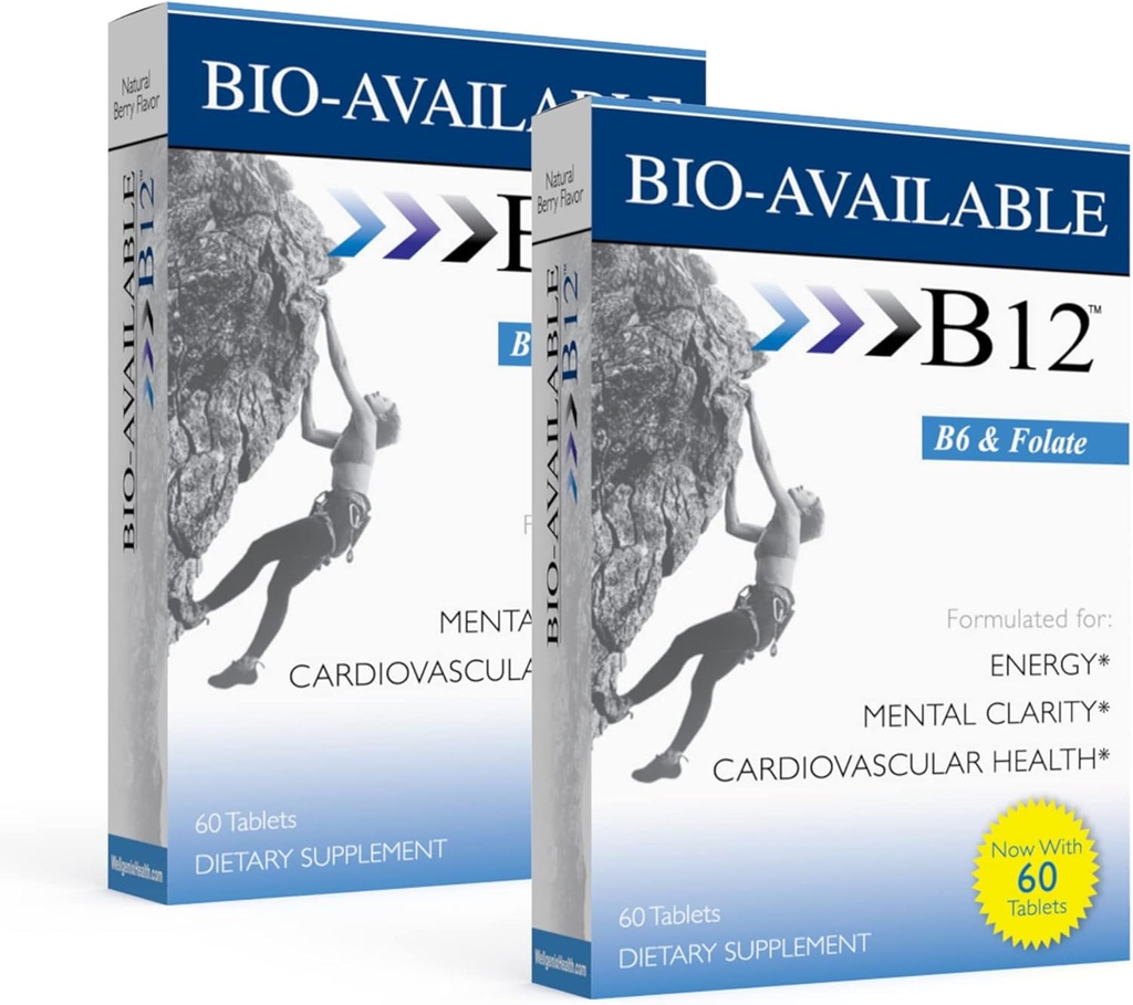 Wellgenix Bio Available Sublingual B12-60ct (2 Pack) - Daily Multivitamine Focus Support Formula w/Vitamins C, B6, B12, Folate & Biotin -Energie & Diet Supplement for Immune & Global Health