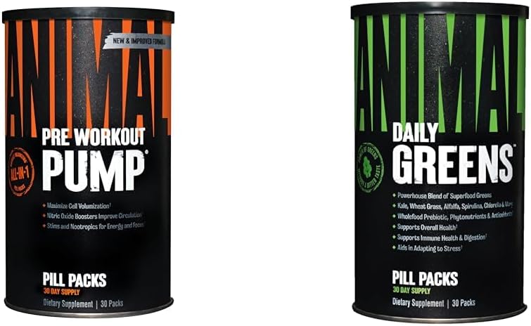Animal Pump Preworkout Verzi, Probiotice și Digestion Supliment 30 Count Bundle
