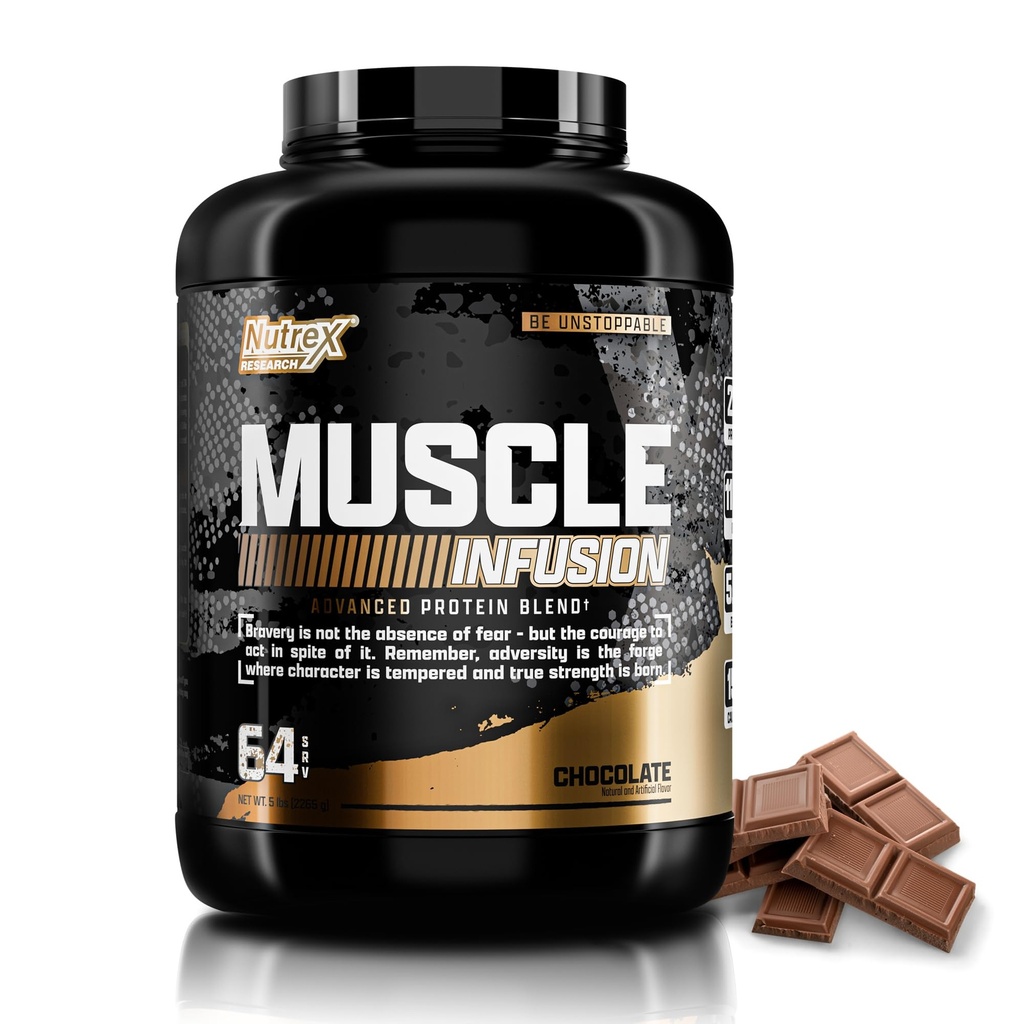 Nutrex Research Whey Proteine Powder, Chocolate Muscle Infuzion Whey Izolate w/EAA & Hi BCAA for Muscle Gain - 5 Lire - Muscle Builder for Men & Women, Sports Nutrition, Delicious Gust & Texture