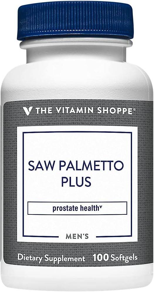 Vitamina Shoppe Saw Palmetto Plus - Supliment pentru Prostate Health - 160mg de Saw Palmetto extract cu excelenta sursa de zinc, vitamina E și B6 (100 Softgels)