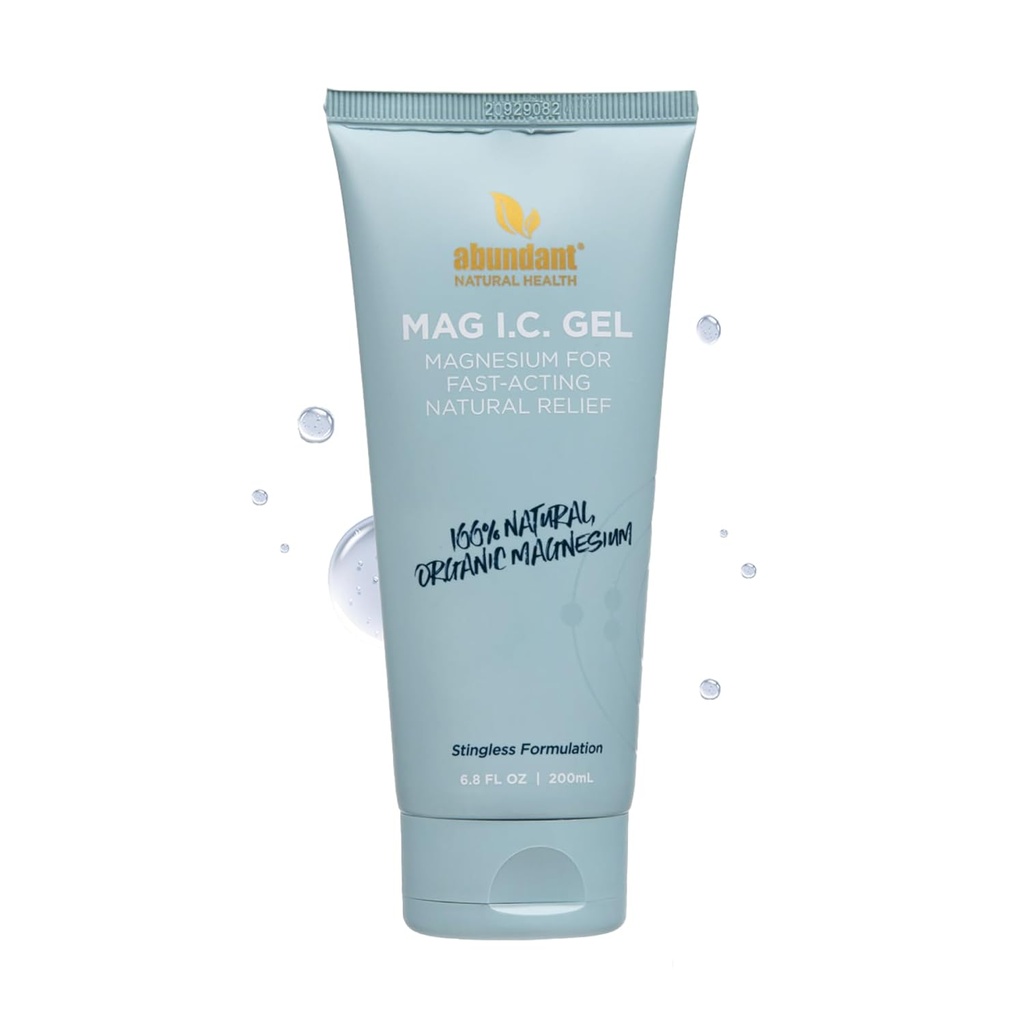 MAG I.C. Gel de magneziu cu celule stem castravete - Relief muscular rapid, Soothing, Stingless, Seif pentru piele sensibilă, Fragrance-Free, 200mL