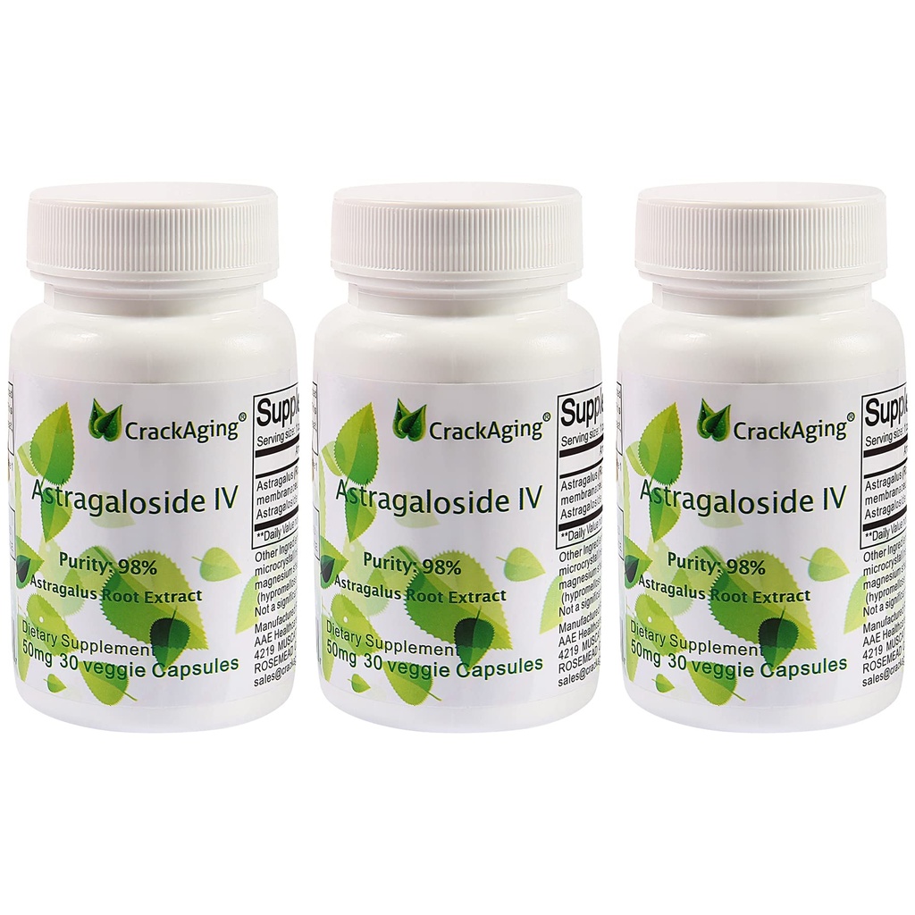 Super-absorbţie crăpată Astragalozidă IV 98% Suplimente anti-aging pentru susţinerea imună a adulţilor 50mg/Cap 90 Capace în 3 Flacon