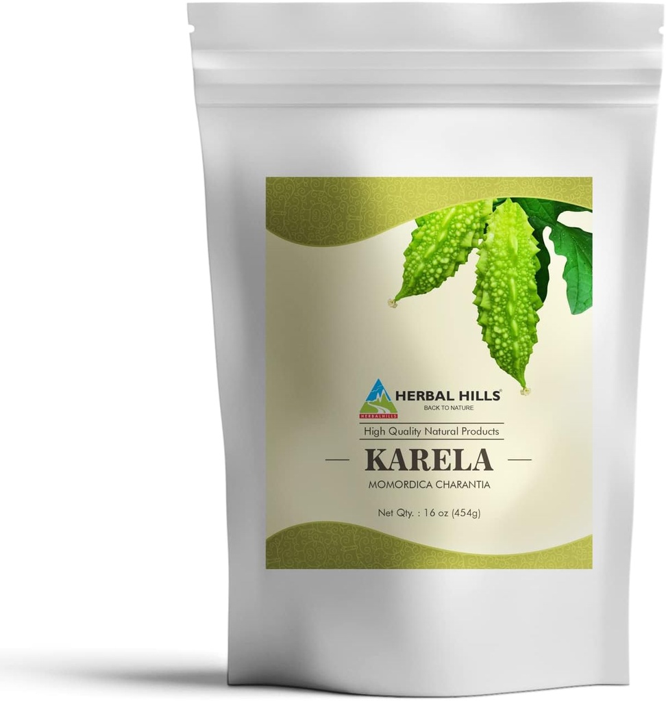 HERBAL HILLS Bitter Melon/Bitter Gourd/Karela Powder (Momordica Charantia) 