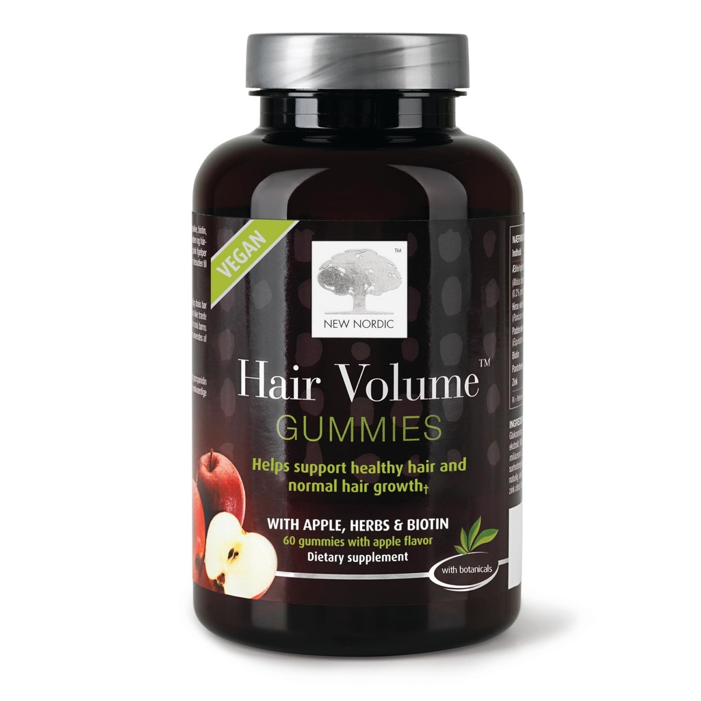 NOW NORDIC Hair Volume Gummies, 2500 mcg Biotin, Daily Hair Vitamine Supliment pentru a sprijini parul Pielea si unghiile, Vegan, 60 Conte (Pachet de 1)