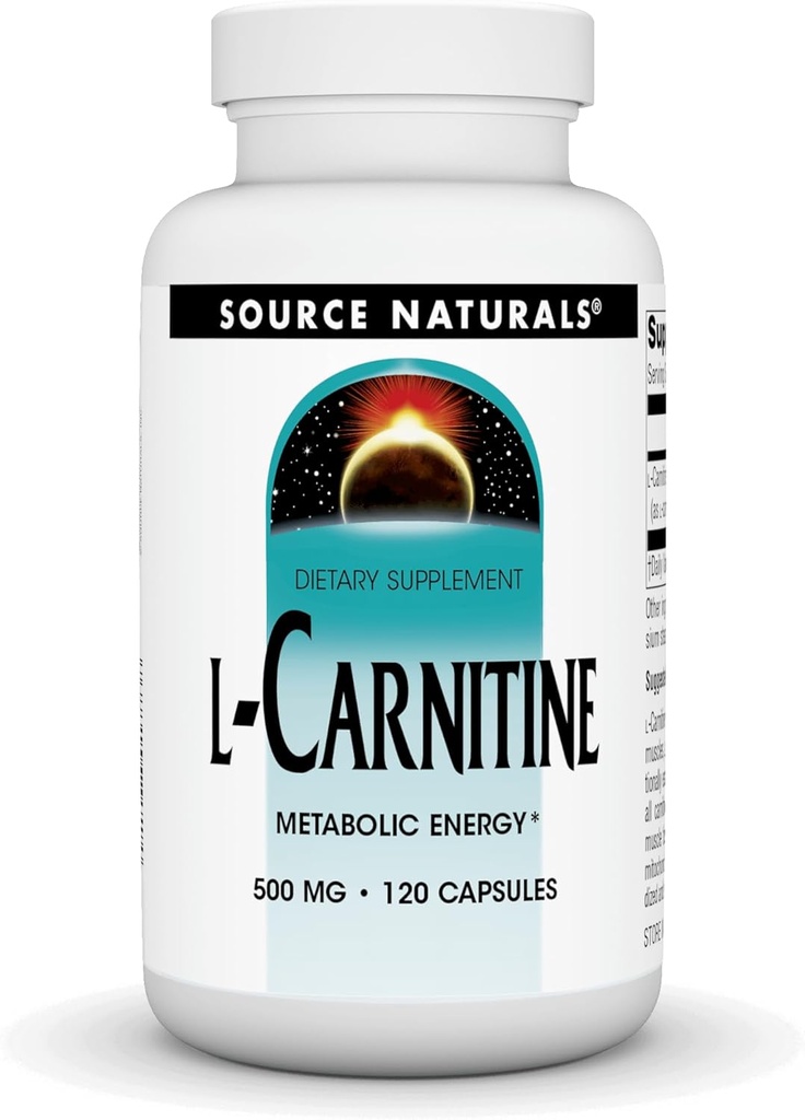 Naturals sursă L-Carnitina 500 mg pentru energie metabolică - 120 capsule
