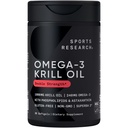 Sport de cercetare Krill Suplimentul de ulei cu EPA & DHA Omega 3, Fosfolipide și astaxantina din Antarctica Krill - cea mai mare concentrație de ulei Krill pentru bărbați și femei - 1000mg, 30 capsule Softgel