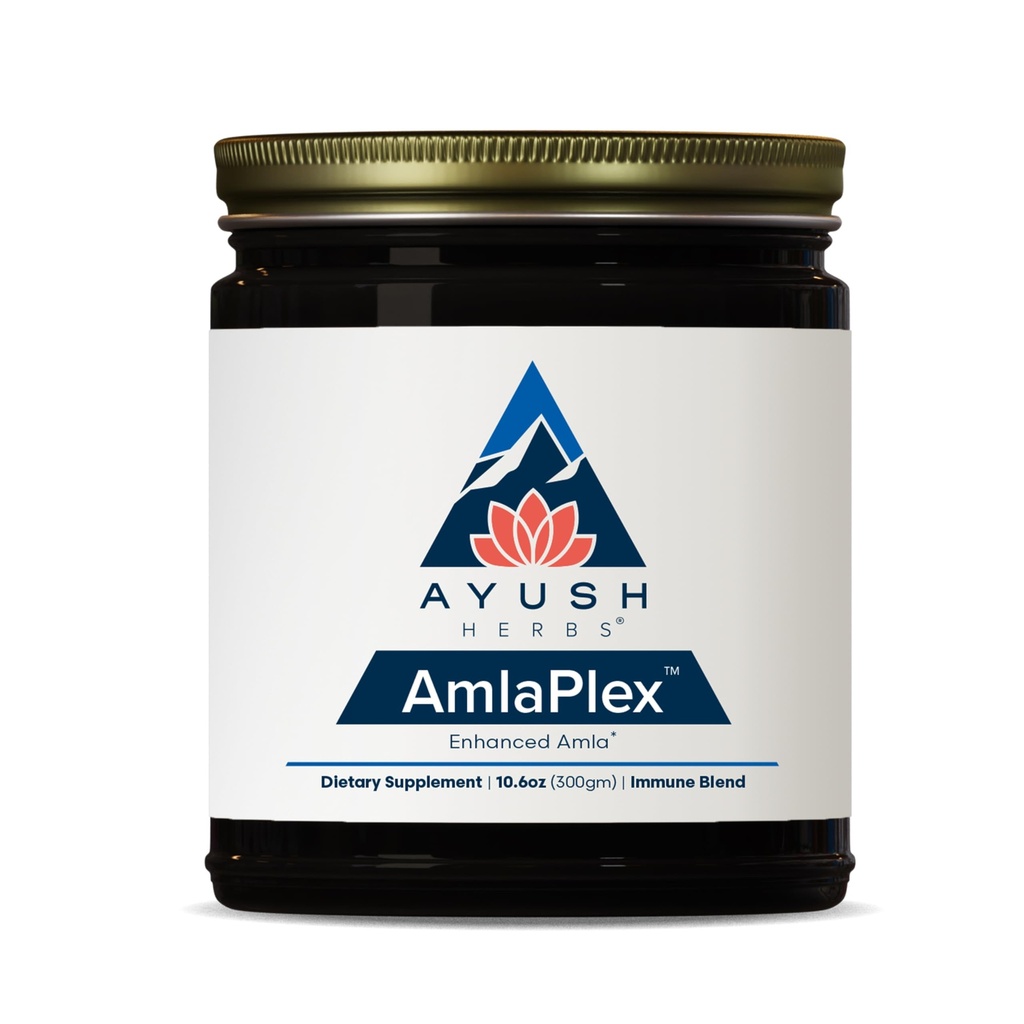 Ayush Herbs AmlaPlex - Amla Jam, Chyawanprash for Immune Support & Digestive Health, Chyavanprash, Indian Honey Jam with Amla, Ashwagandha - 10,6 oz Jar (1 Count)