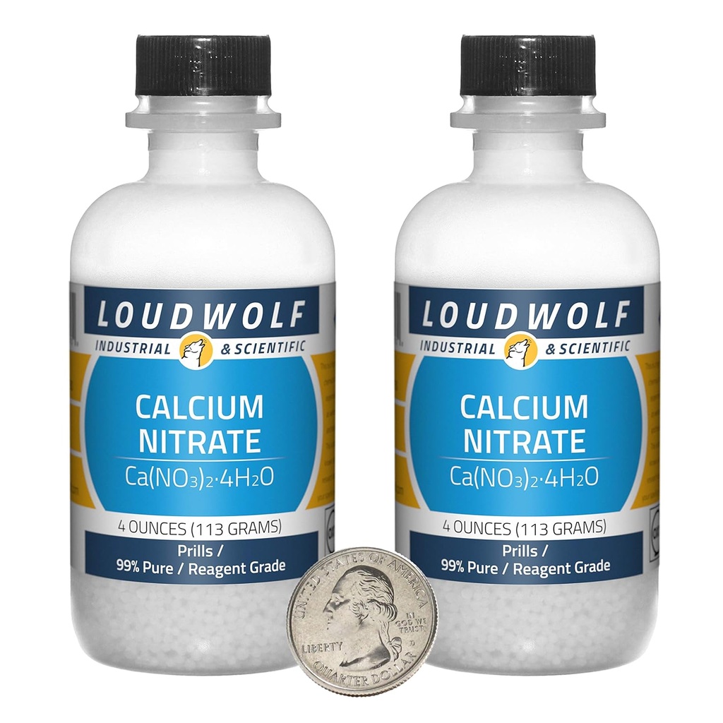 Nitrat de calciu / 8 Ounces / 2 Sticle / 99% Pure Reagent Grad/Prells