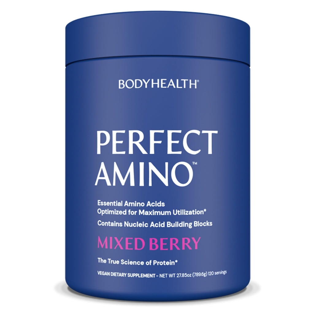 BodyHealth Perfect Amino Powder - BCAA și EAA pulbere pentru antrenament Pre și Post - Amino Acid Energy Drink pentru bărbați și femei pentru a sprijini Lean musculare și de recuperare - Berry mixt - 120 Serviri