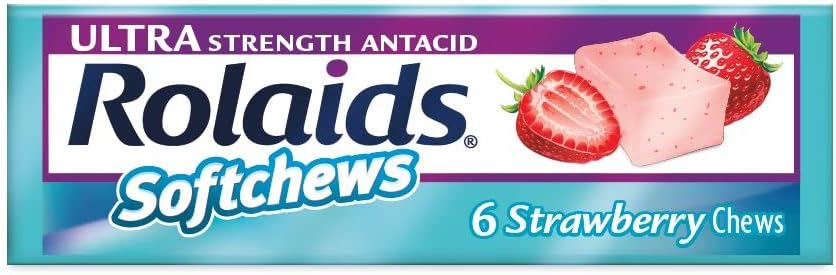Rolaids Softchews Stick, Strawberry, 6 Count (Pachet de 12)