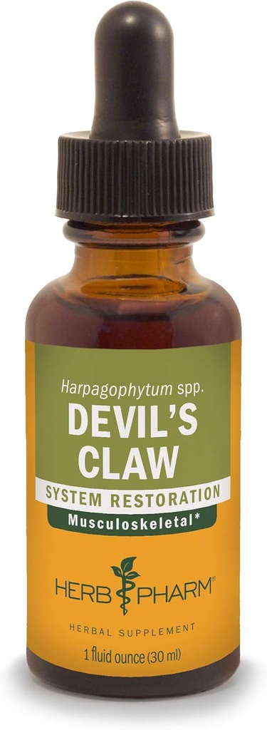 Herb Pharm Devil's Claw Liquid Extract pentru suportul sistemului musculo-scheletic - 1 Ounce (DCLAW01)