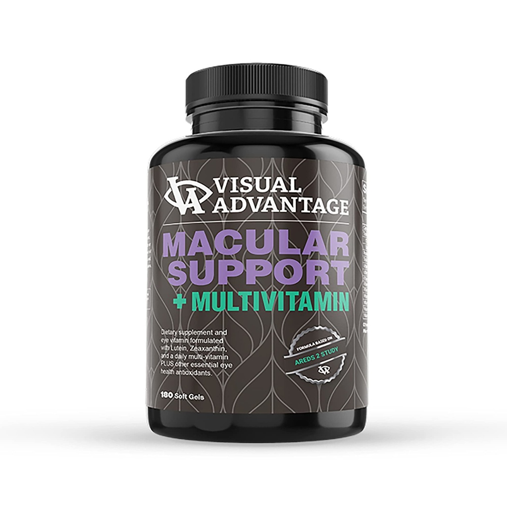 Lunovus suport macular Plus Multivitamine bazate pe AREDS 2 Studiu - Vitamine oculare pentru suport macular - Supliment mineral cu luteina si Zeaxantină - 180 Geluri moi