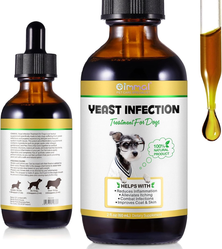 Tratament de infectie naturala a ingestiei pentru câini - Suporturi sănătoase Mâncărime Relief & Inflamație - Tratamentul infecției urechii câinelui și ajutor alergii - Mâncărime pentru câini, Tratamentul urechii câinelui pentru infecții-2 fl oz