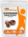 BulkSupplements.com Pulbere Glucomannan - de la Konjac Root Extract pulbere, Glucomannan Suplimente - Gluten gratuit, 2g per Serving, 100g (3.5 oz) (Pachet de 1)