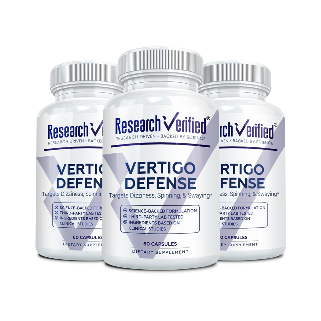Cercetari vertij verificat de aparare - Soothe Simptome si suport Inner Echilibrul urechii - Vitamina D3, Ginger, Ginkgo Biloba, BioPerine - 180 Capsule