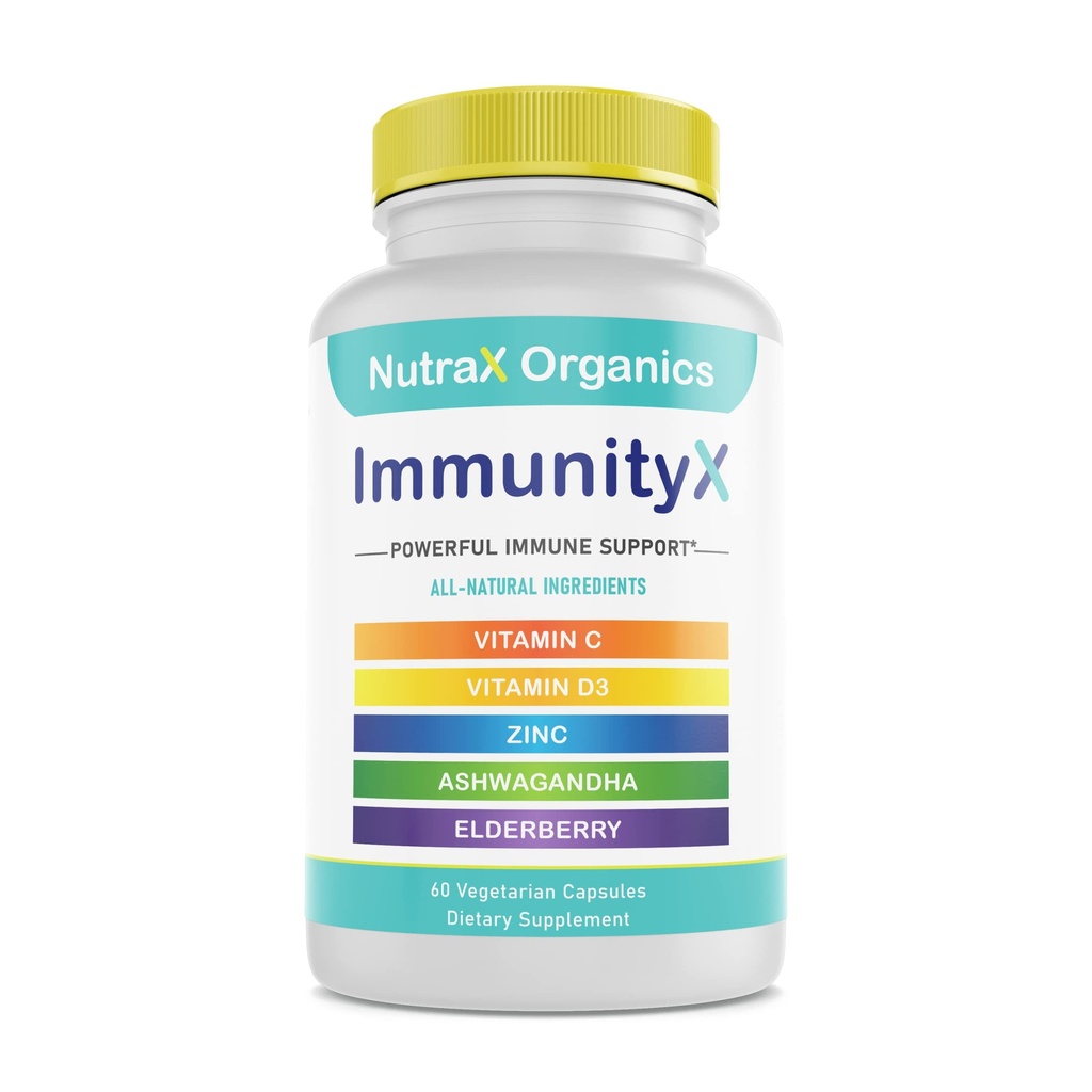 All-in-One Organic Supplement Imune Supplement 60 Vegan Capsule - Elderberry 500mg, Ashwagandha 500mg, 400mg Vitamina C și Zinc - Vitamina D3 - Boostere imune pentru adulți