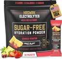 HRDWRK Electroliti Pachete de pulbere cu magneziu, sodiu de potasiu, hidratare Keto - BCAA Electrolit Pachete de pulbere cu glutamina, 30 Electroliti Pachete de pulbere Zahar (Frut Blast)