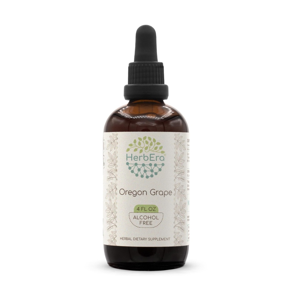 HerbEra Oregon Grape B120 Extract de plante fără alcool Tinctură, Oregon de struguri de crescătorie superconcentrat (Mahonia spp.) (4 fl oz)