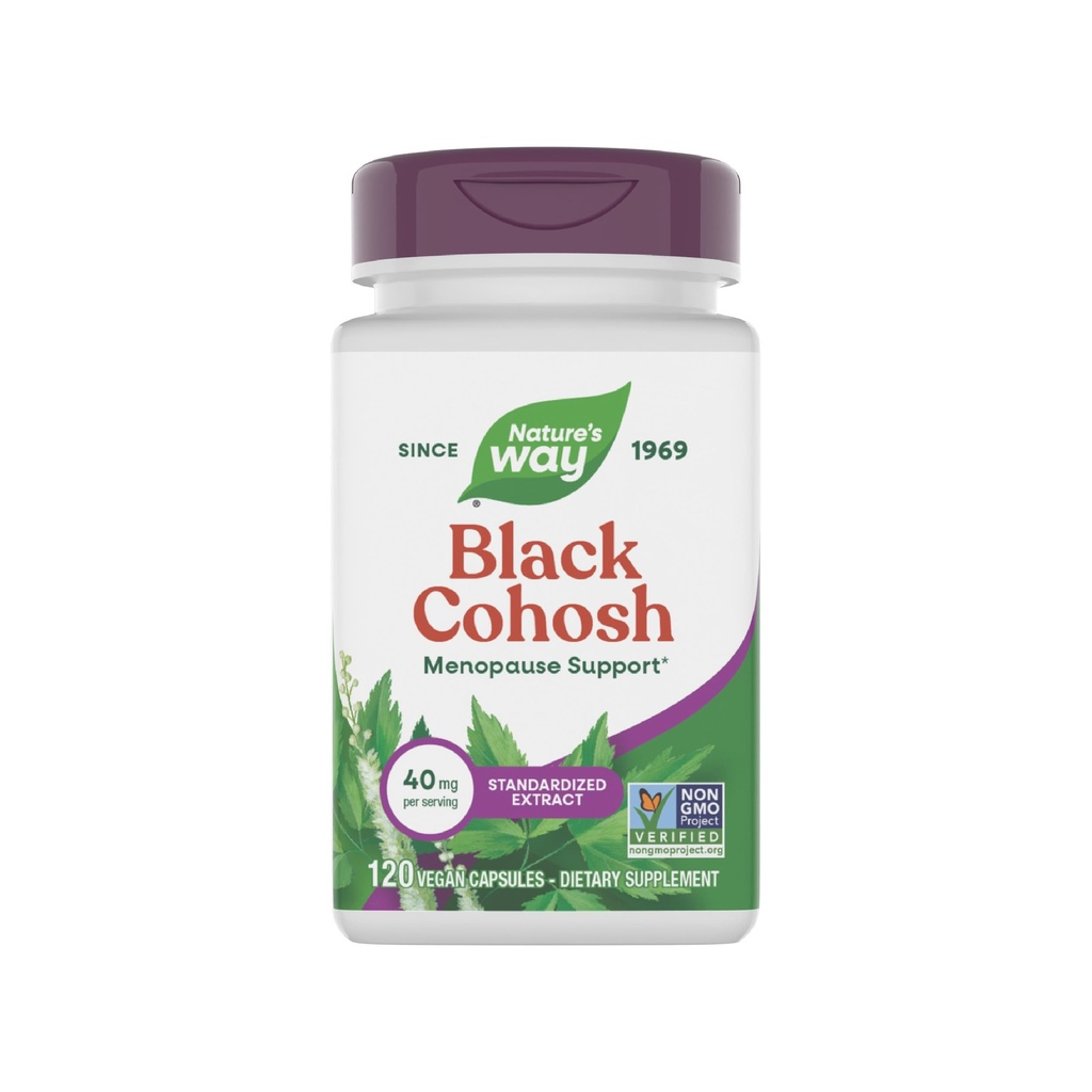 Natura's Way Premium Black Cohosh, Menopause Support for Women*, 40 mg per servire, 120 Vegan Capsule
