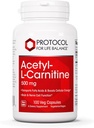 Protocolul Acetil-L-Carnitina 500mg - Suplimentul energetic, Nervi, și Brain Support - 100 Veg Caps