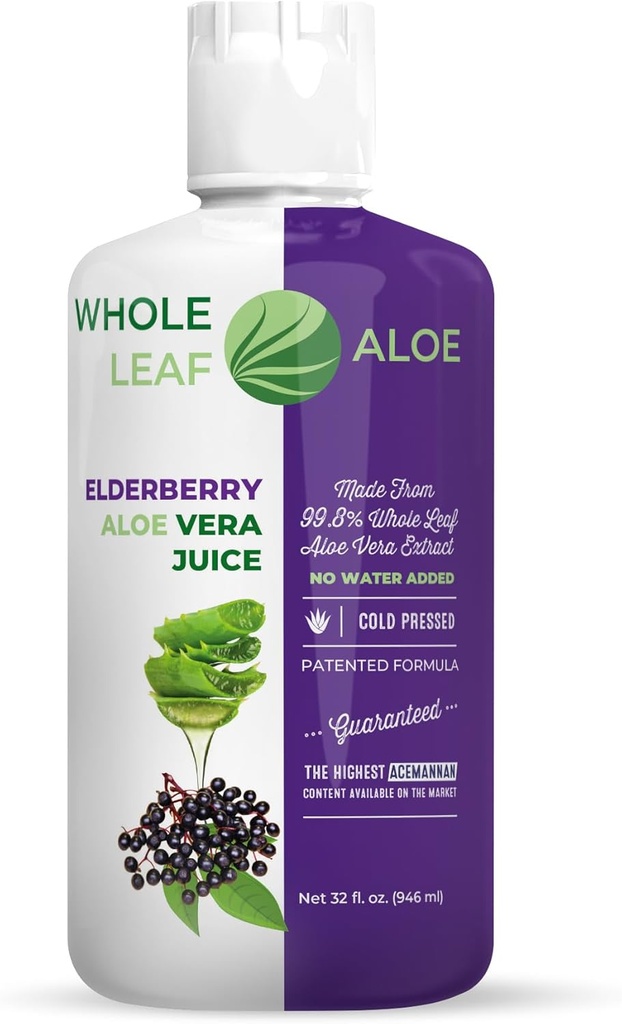 Leaf întreg Aloe Vera suc cu extract de elderberry organic 